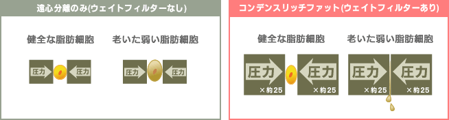 コンデンス(濃縮)技術 ウェイト効果