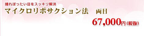 マイクロリポサクション法 両目 70,000円
