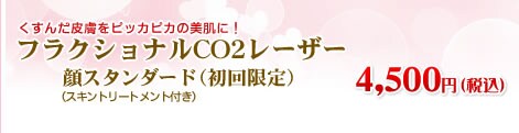 フラクショナルCO2レーザー 顔スタンダード1回 6,800円