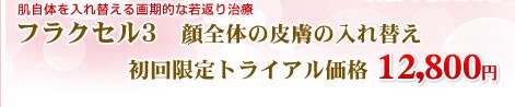 フラクセル3 顔全体の皮膚の入れ替え 初回限定トライアル価格 9,800円