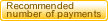 Recommended number of payments