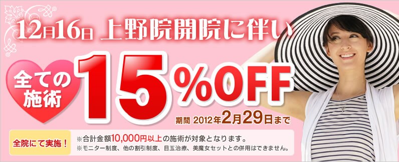 12��16�����@�J�@�@�S�Ă̎{�p15%OFF