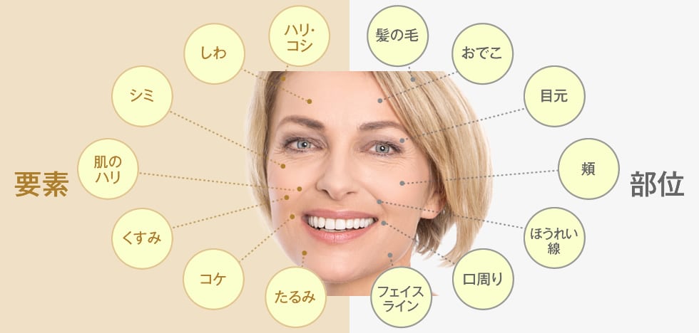 老け顔に見られる要素と部位