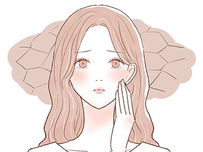 乾燥による肌のしぼみ