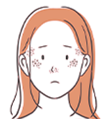 頬の両側に現れるADMのイラスト