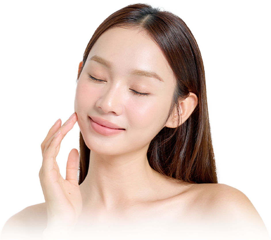 明るく整った肌の女性