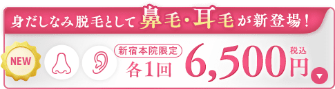鼻毛・耳毛脱毛が新登場！