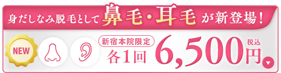 鼻毛・耳毛脱毛が新登場！