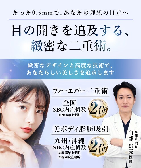目の開きを追及する、緻密な二重術。