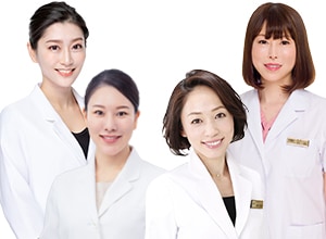 奥田 綾乃 医師、西川 礼華 医師、兼井 陽子 医師、岩砂 里美 医師