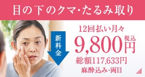 目の下の切らないクマ・たるみ（ふくらみ）取り