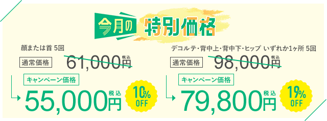今月のおすすめ治療キャンペーン