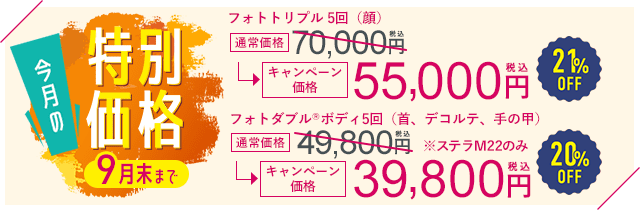 今月の特別価格