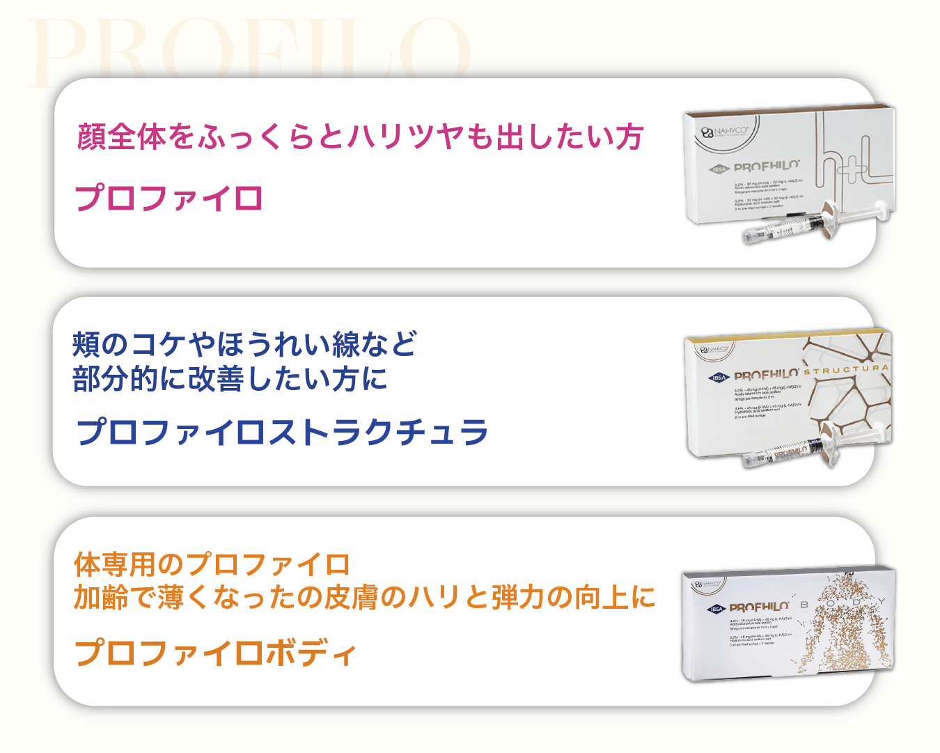 お悩みに合わせて使い分け