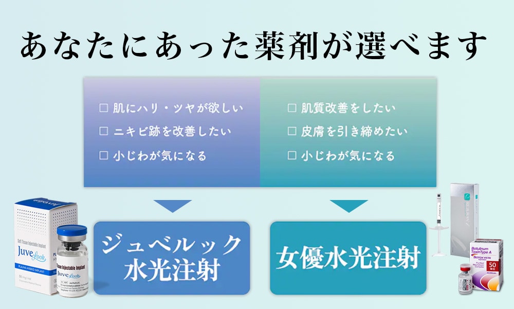 お肌悩みに合わせて薬剤が選べます☺️