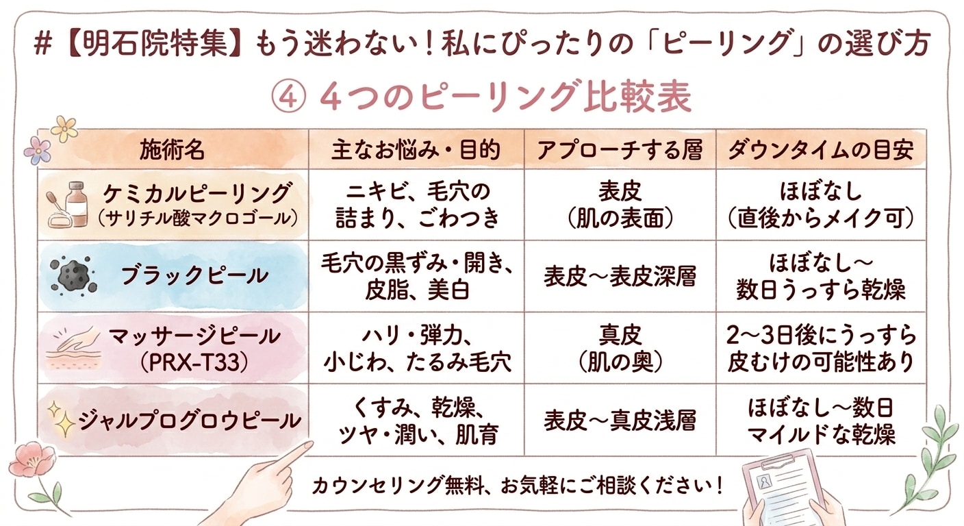 ご自身の肌調子やお悩みに合わせて薬剤をお選びいただけます！