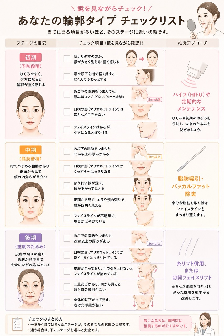 自分の状態を知ることが、失敗しない小顔への第一歩<br />
