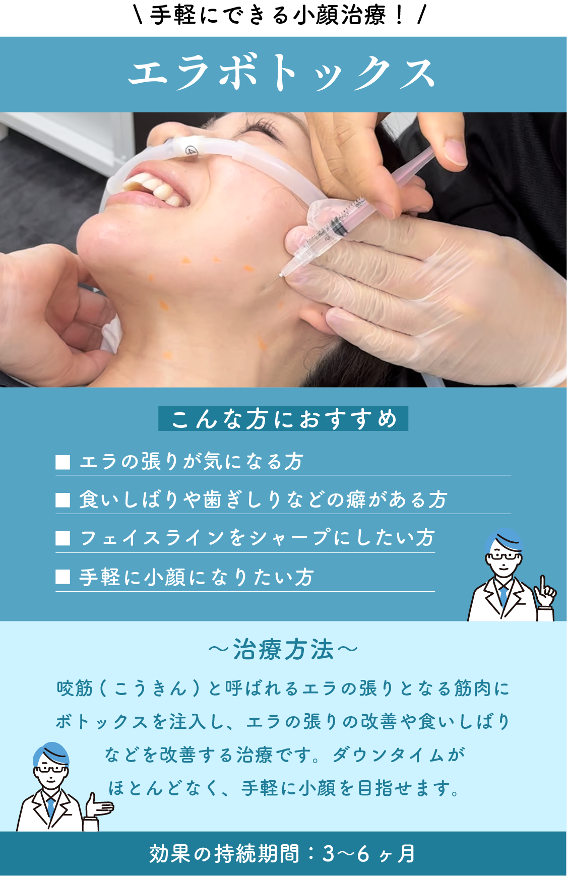 エラボトックスで手軽に小顔治療