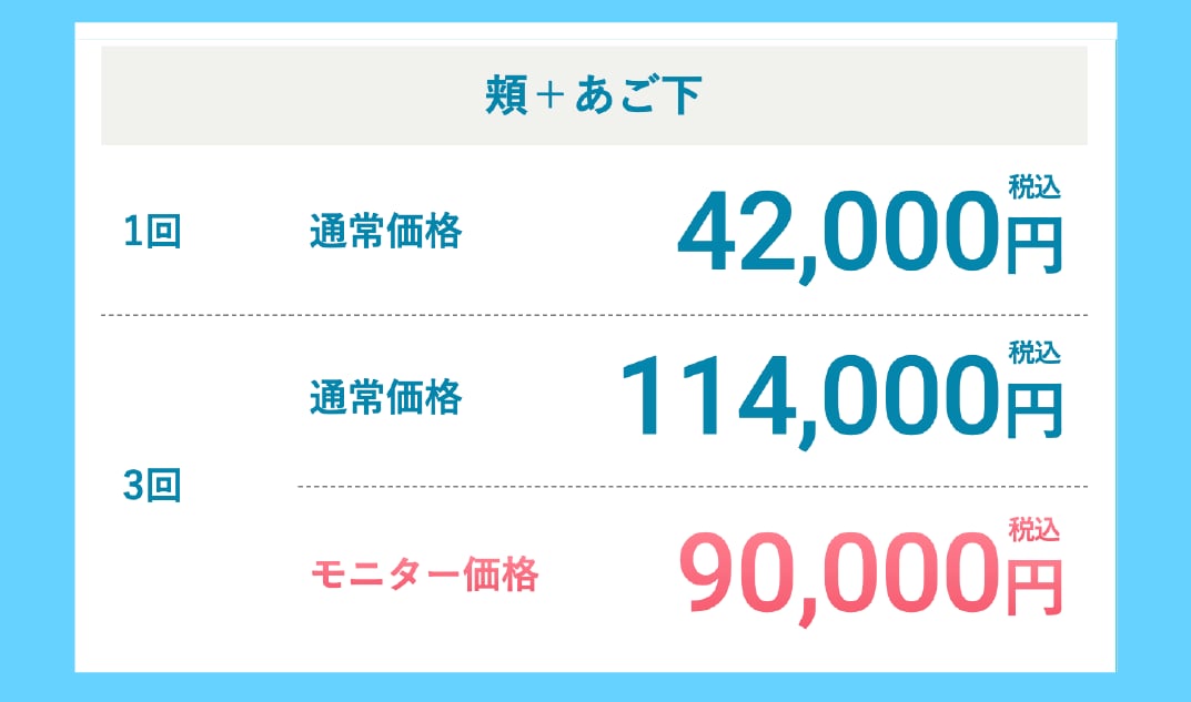 頬＋あご下