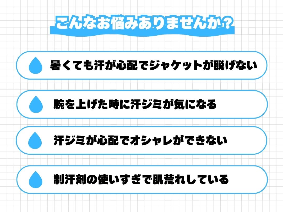 近年の猛暑で「汗」による悩みが急増中！