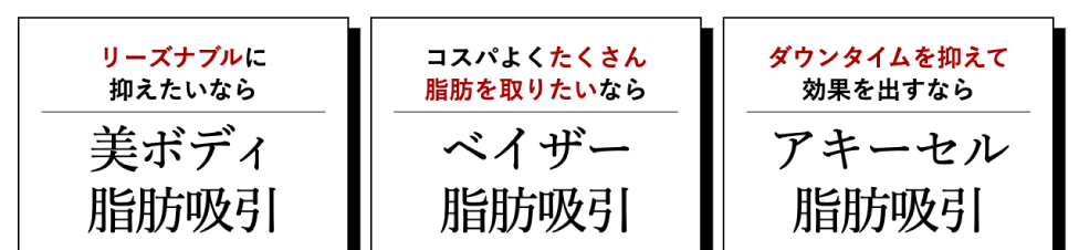 脂肪吸引の種類が豊富