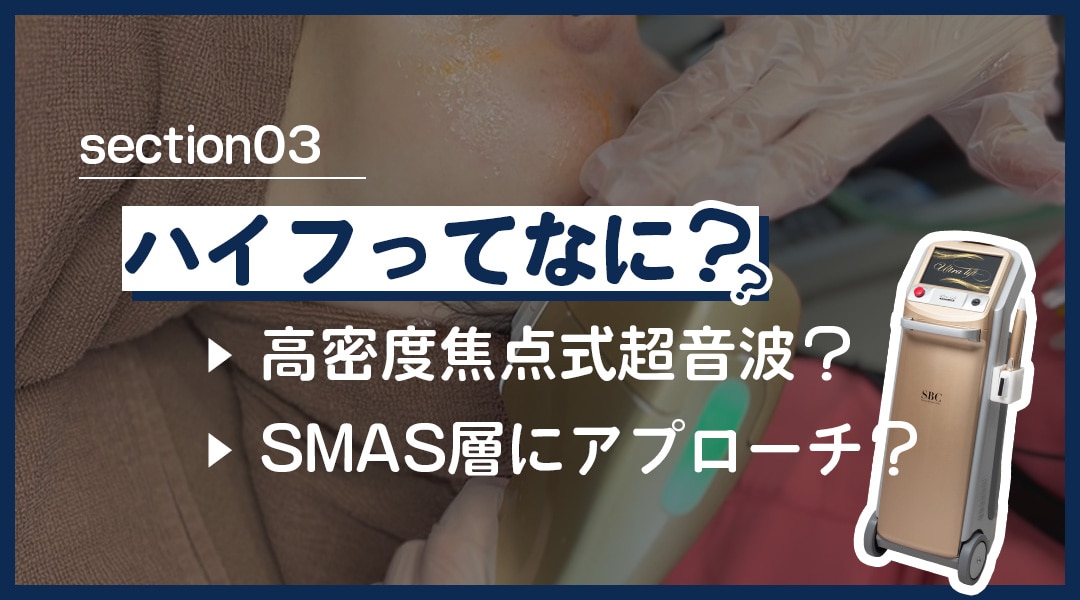 たるみの土台となるSMAS筋膜層にアプローチするリフトアップ治療。