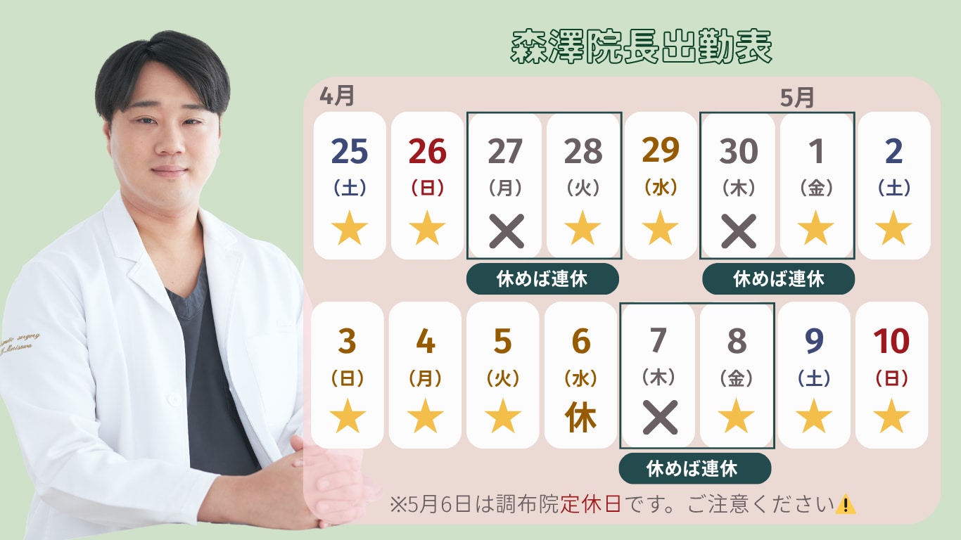 森澤院長の出勤表