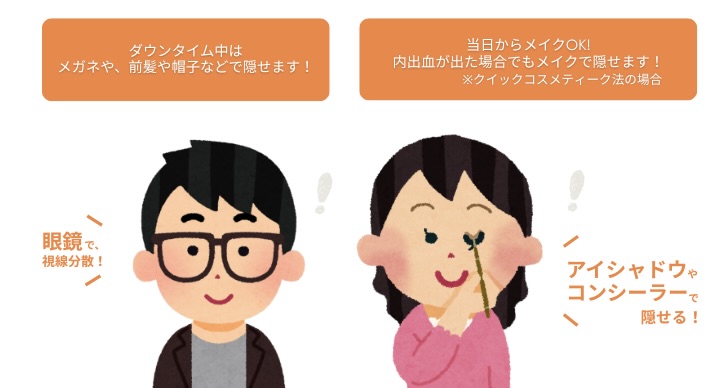 「バレたくない」ダウンタイムを隠すには？<br />
