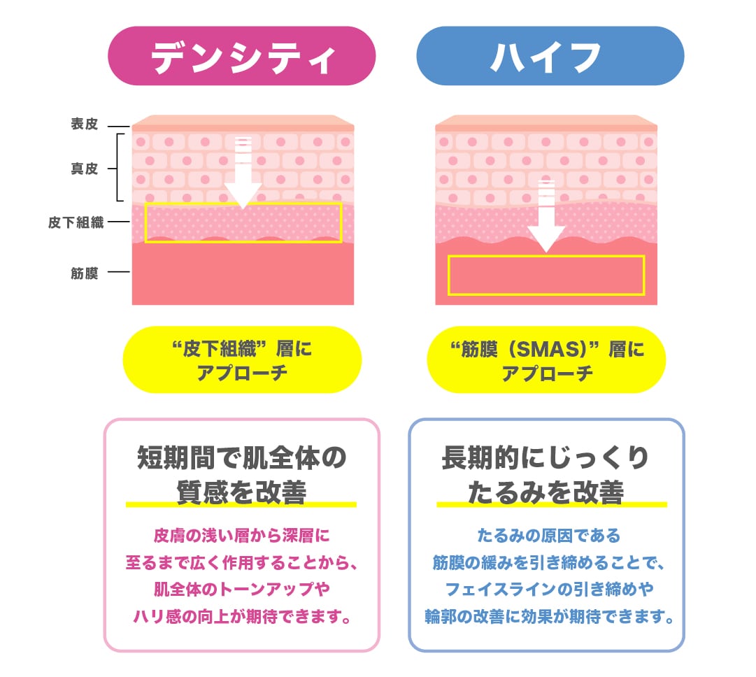 併用でより高い相乗効果を得られる！【デンシティ×ハイフ】