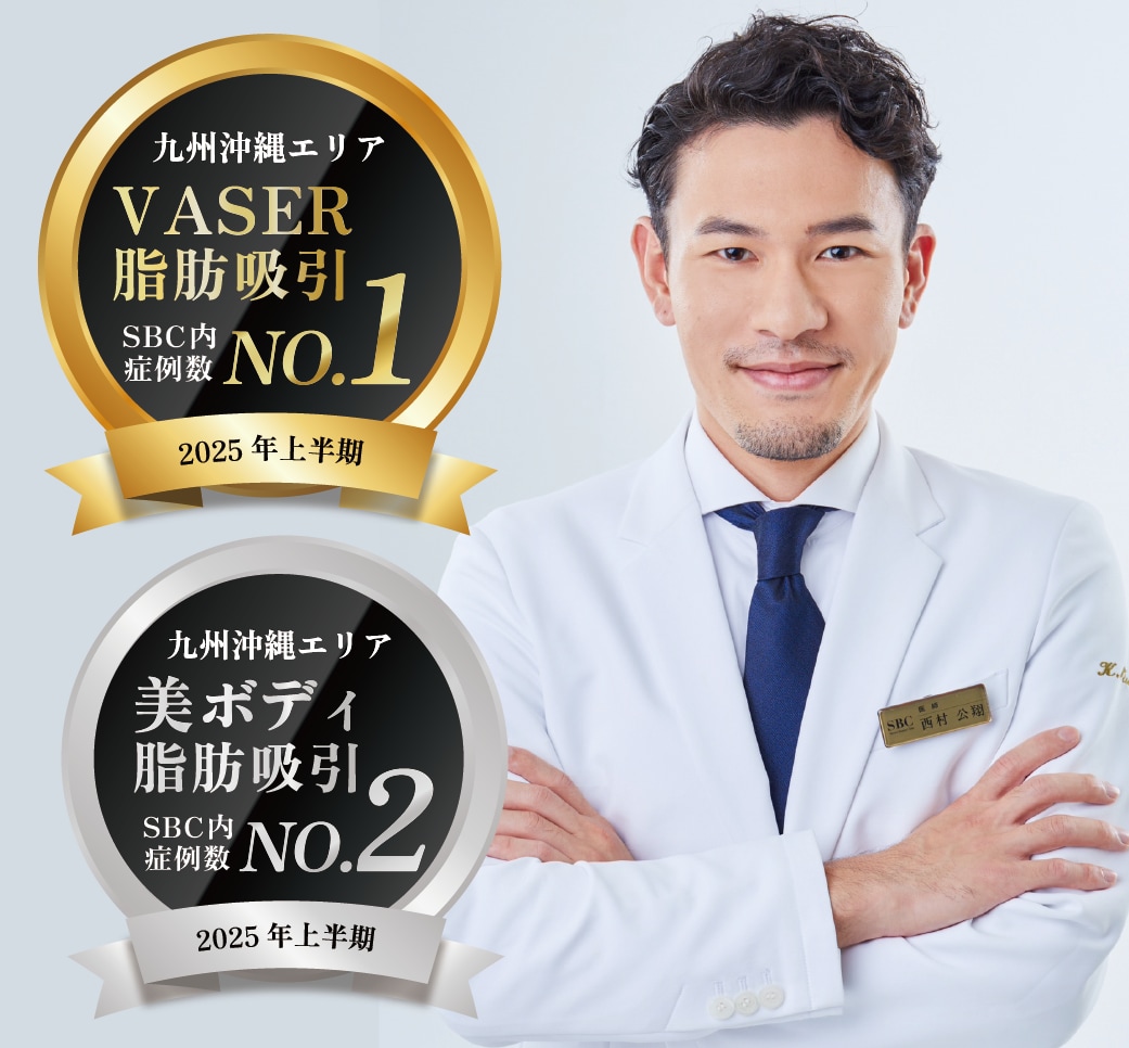 脂肪吸引の症例数でメダルを獲得👑