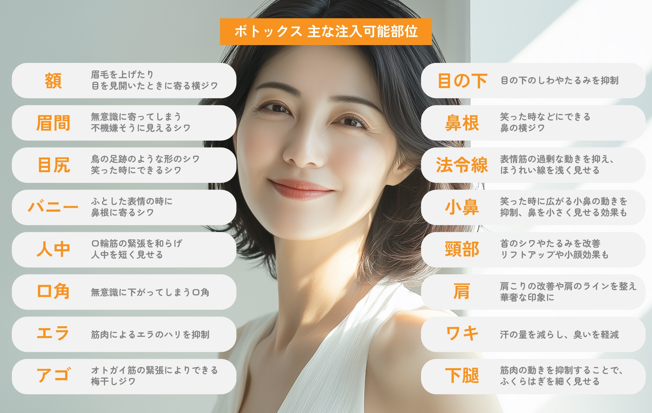 主な注入部位
