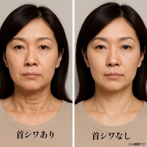首しわがあるだけで+〇歳上に見える...