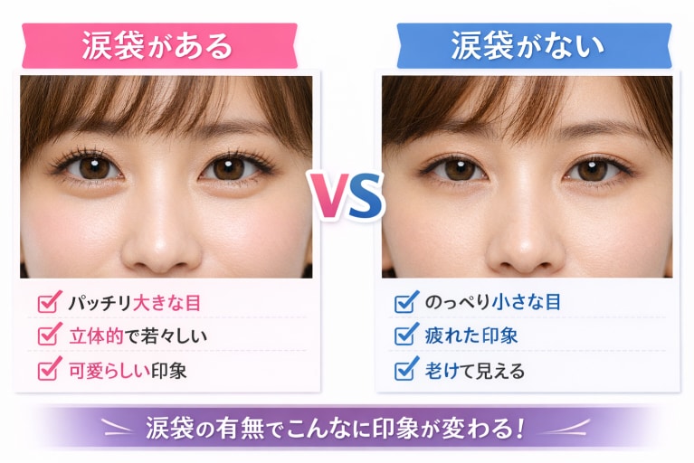 涙袋がある人とない人の違い