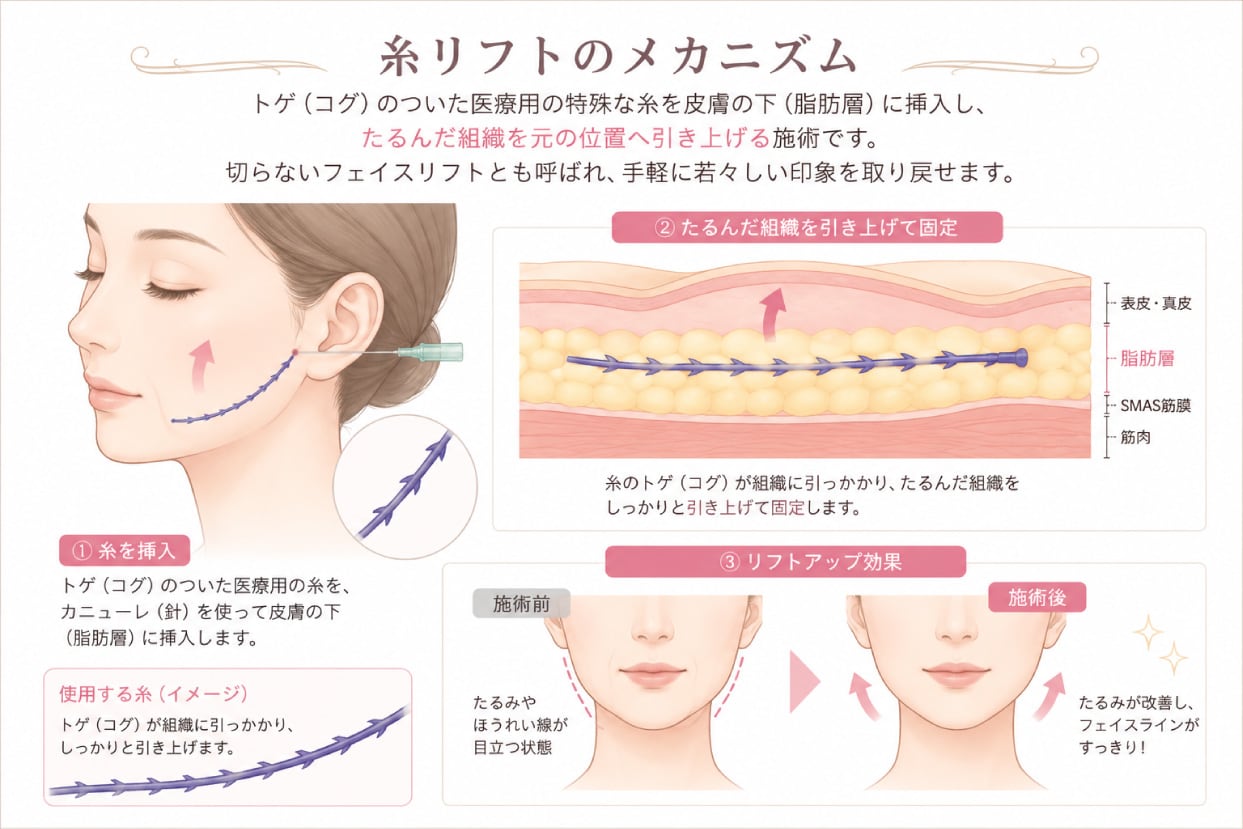 糸リフトのメカニズム