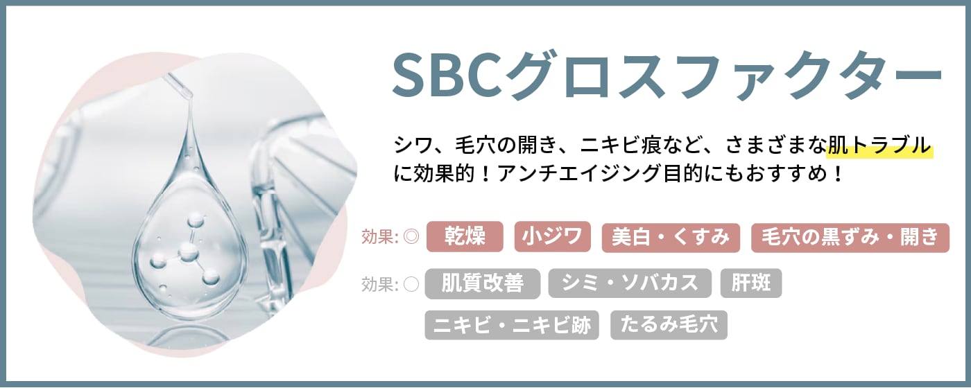 【SBCグロスファクター】成長因子がターンオーバーを促進、アンチエイジングならこれ！<br />
