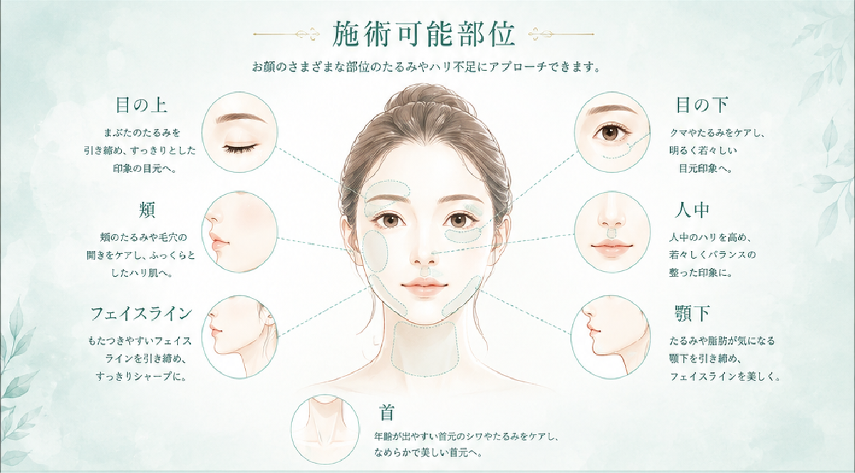 アプローチ可能な部位イラスト等