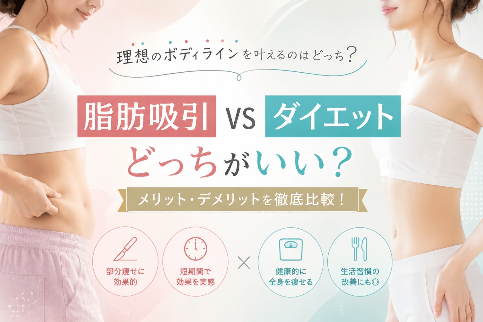 脂肪吸引とダイエットの違いとは？どっちがいい？メリット・デメリットを徹底比較！