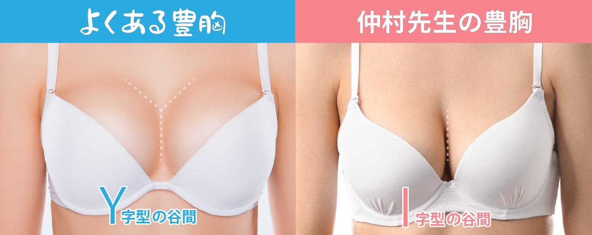 自然な谷間　