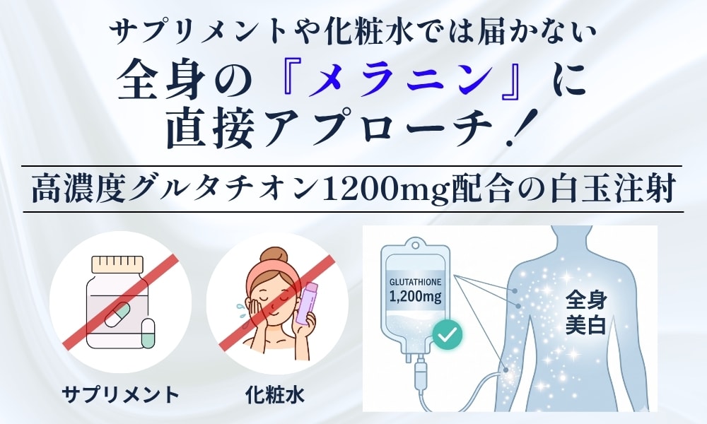 サプリや化粧水では届かない全身の「メラニン」に直接アプローチ