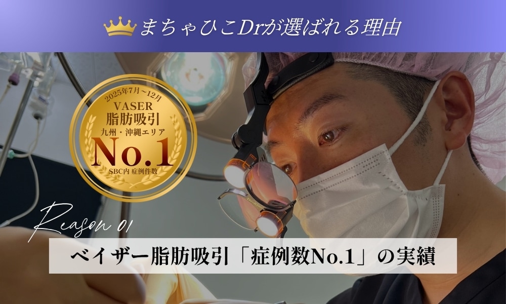 【Reason 01】ベイザー脂肪吸引「症例数No.1」の実績
