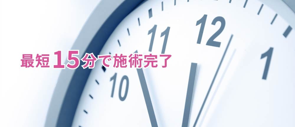 2.最短15分で施術完了