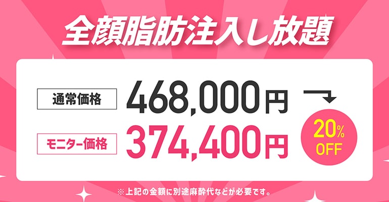 ⑥全顔脂肪注入し放題