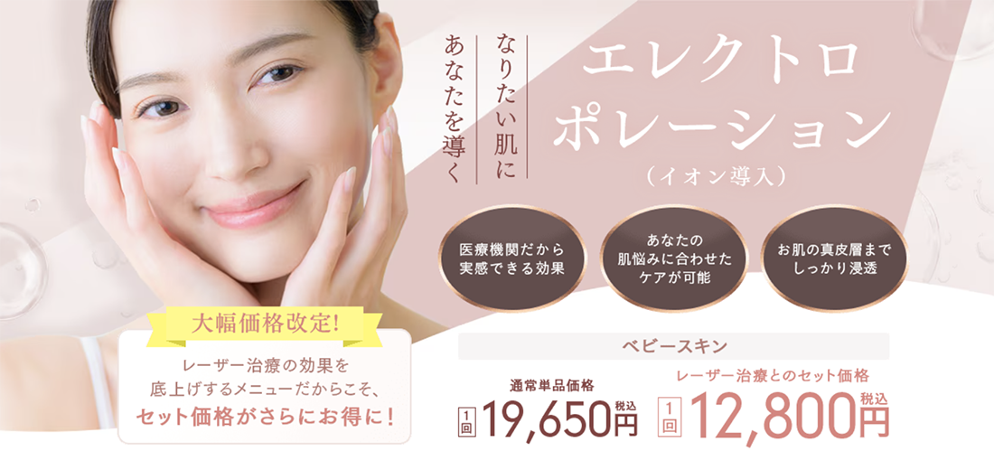 エレクトロポレーション（ビタミンC・トラネキサム酸・ベビースキン・グロスファクター）