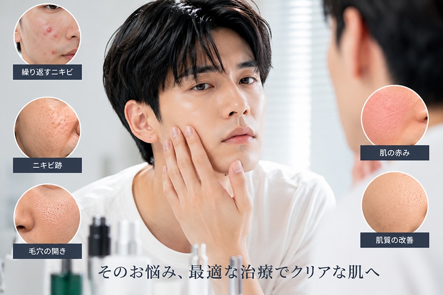 男性に多い肌のお悩み