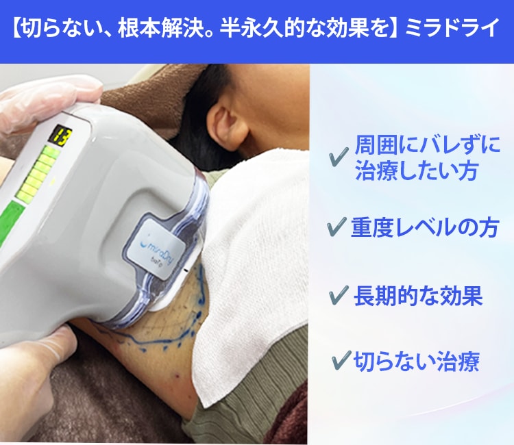 【切らない、根本解決。半永久的な効果を】ミラドライ