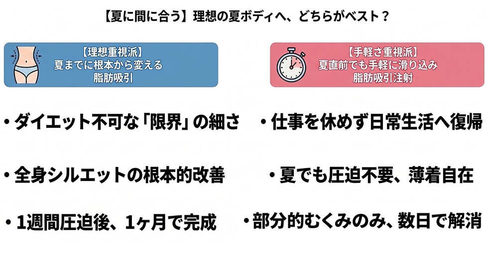 「この夏、どう変わりたい？」理想のラインとタイムラインで選ぶ、2つの部分痩せ