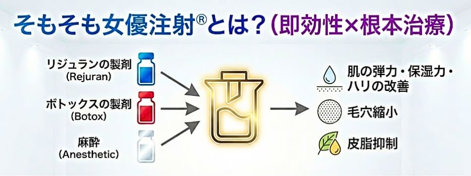 そもそも女優注射®︎とは？（即効性×根本治療）