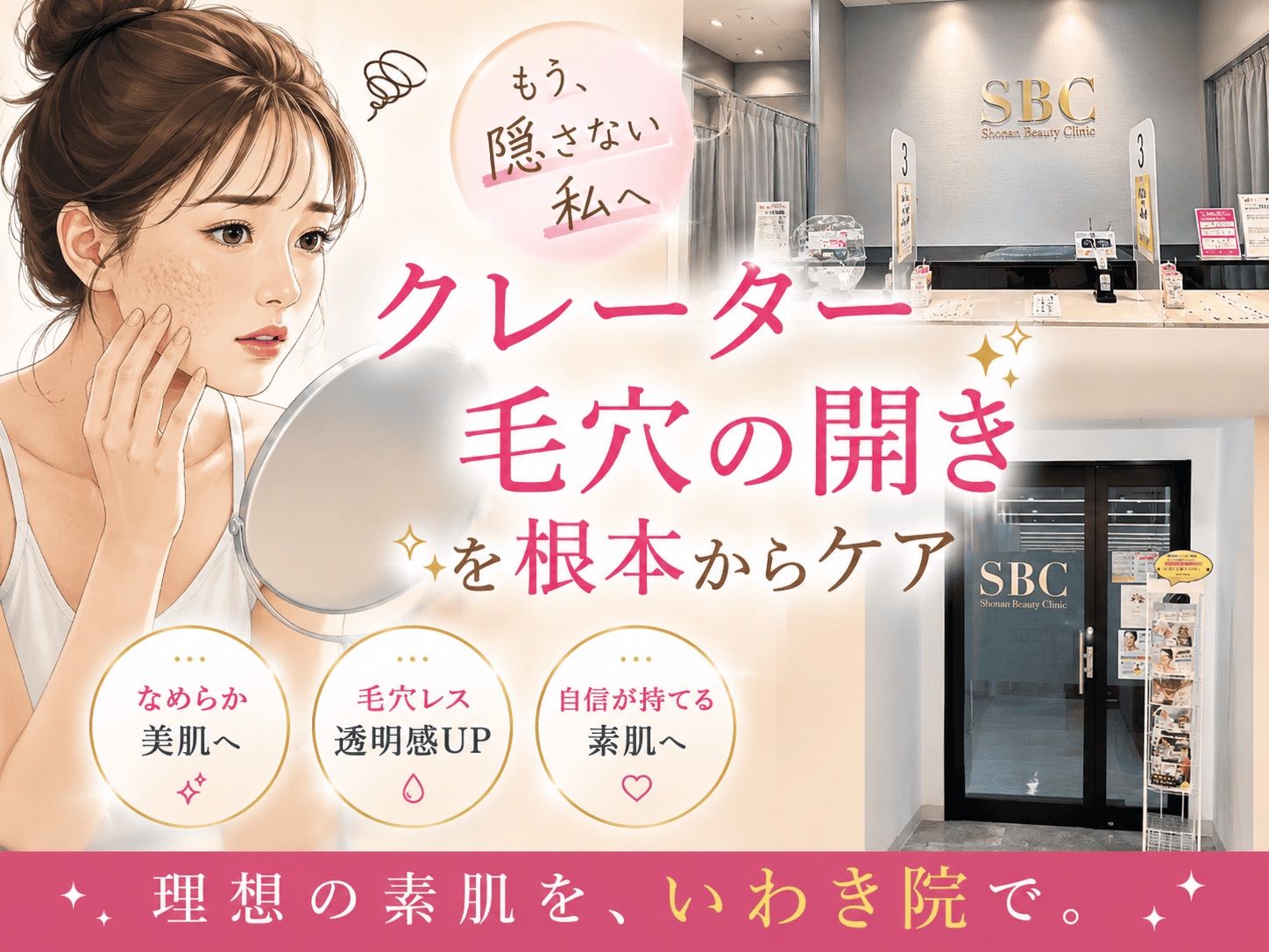 いわき市のクレーター/毛穴治療|JRいわき駅徒歩1分の美容皮膚科