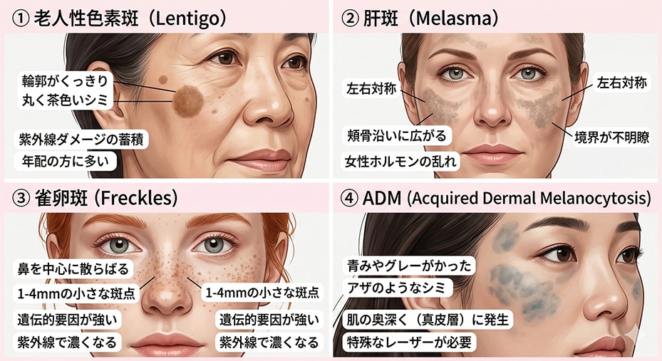 「シミを消したい！」と思ったら、まずは自分のシミがどのタイプなのかを知ることが第一歩