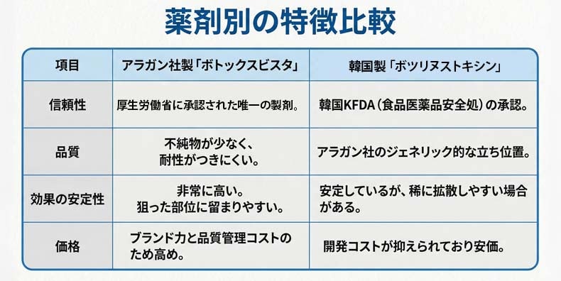 ボトックスの料金と薬剤の選び方